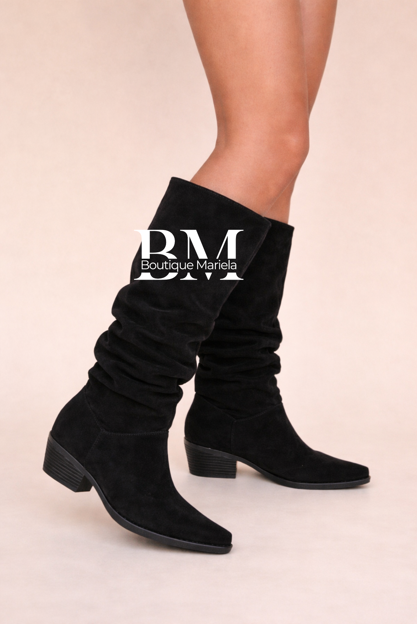 Botas Arrugadas Negro