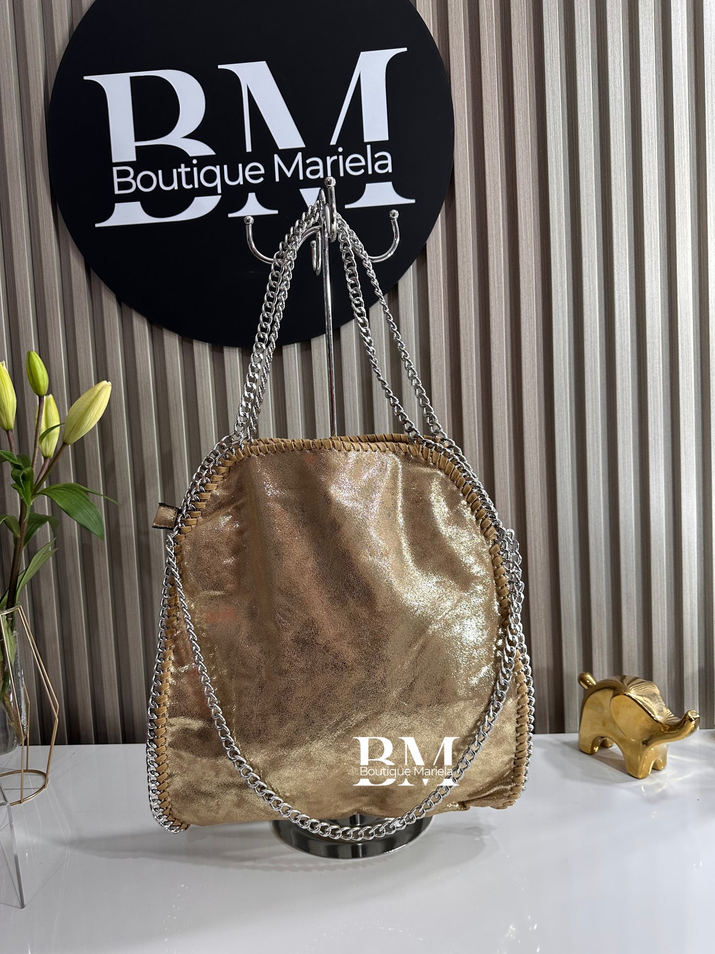 Bolso Metalizado Dorado