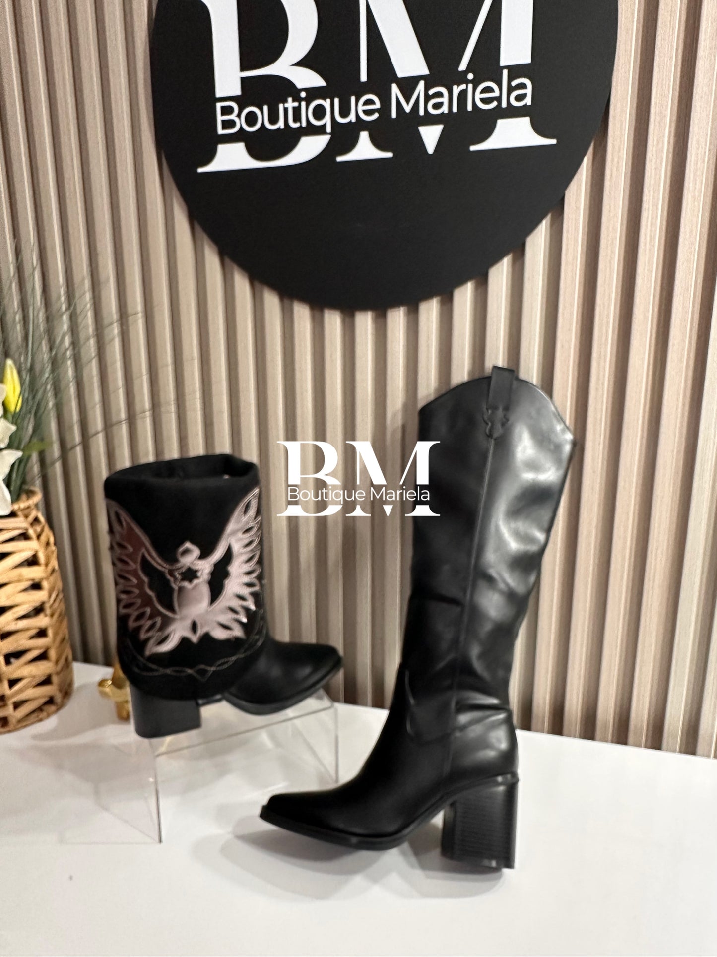 Botas Texanas Negro 2 en 1