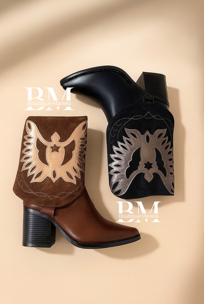 Botas Texanas Negro 2 en 1