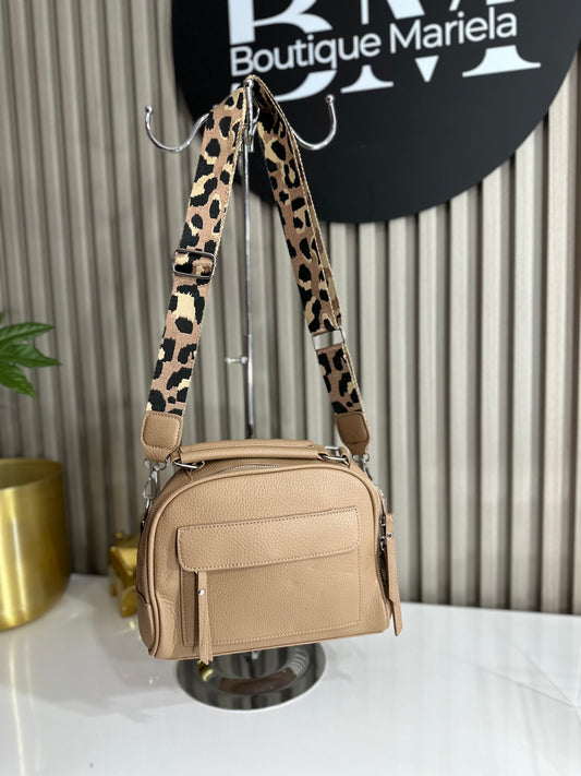 Cartera Camel print