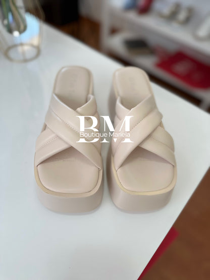 Sandalias Plataforma Beige