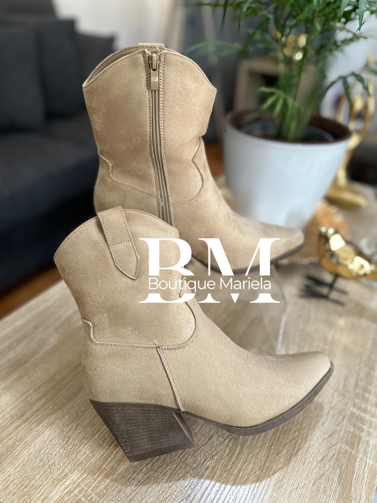 Botín Beige Texano