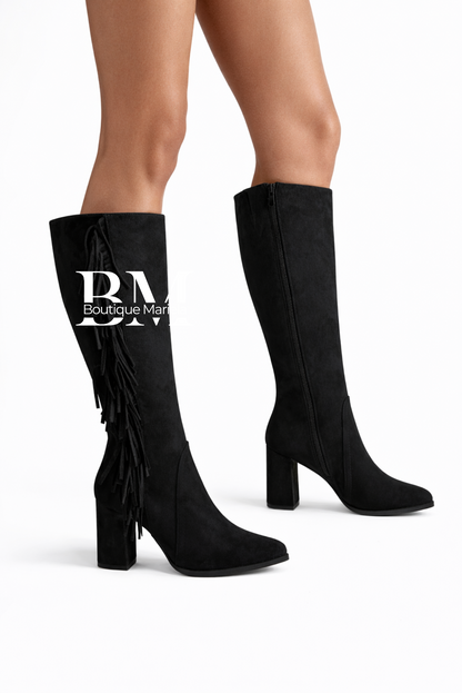 Botas Negras Flecos