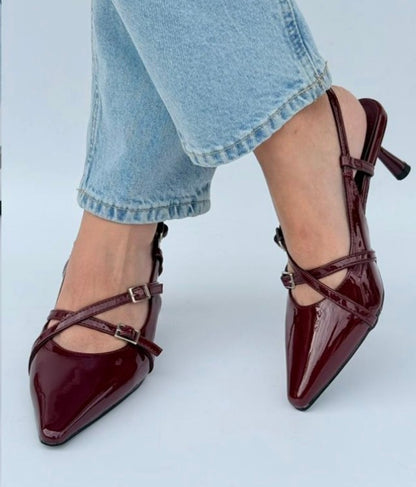 Stilettos Correas Burdeo