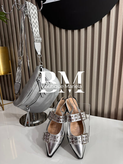 Sandalias Hebilla plata 2506