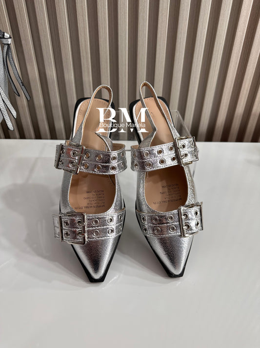 Sandalias Hebilla plata 2506