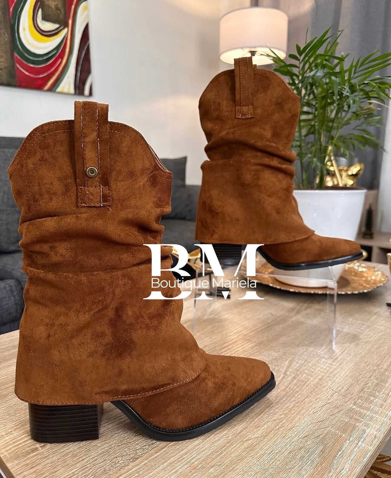 Botas Arrugadas Camel