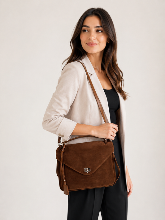 Bolso  Agamuzado Marrón