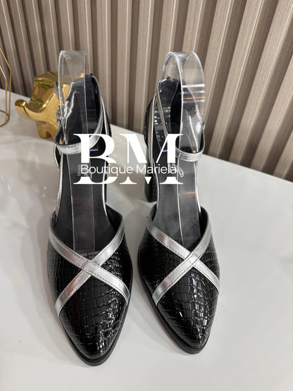 Sandalias Croco negro