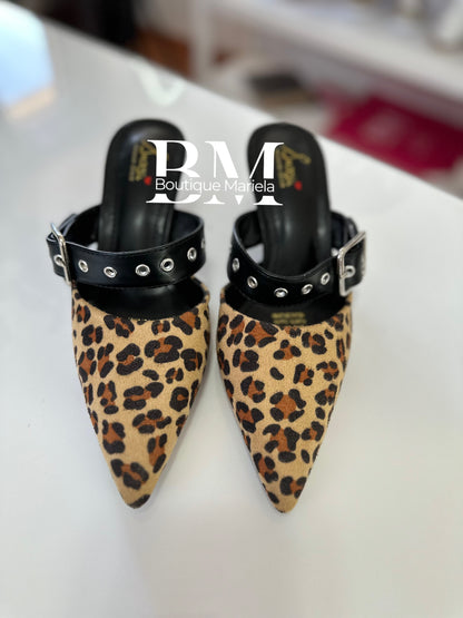 Puntas eco cuero animal print