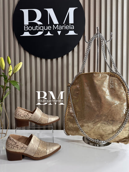 Zapatos Pitón Dorado