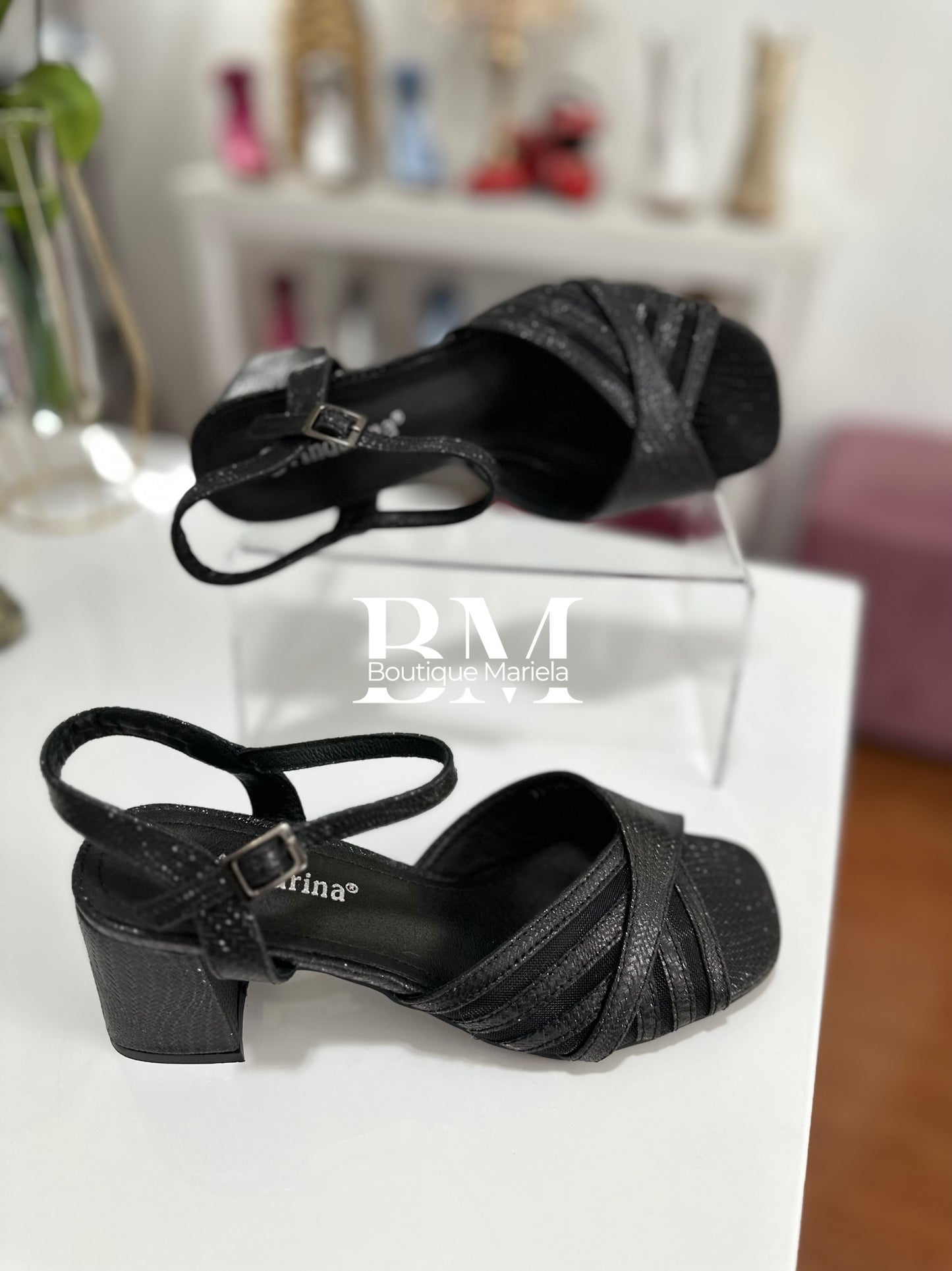 Sandalias Brillo Negro