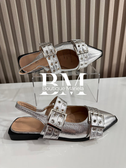 Sandalias Hebilla plata 2506