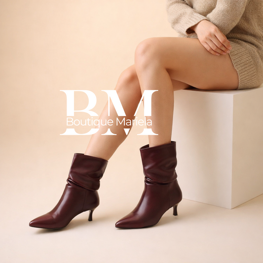 Botín Arrugado Burdeo