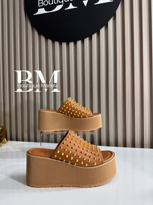 Sandalias Plataforma Caramelo