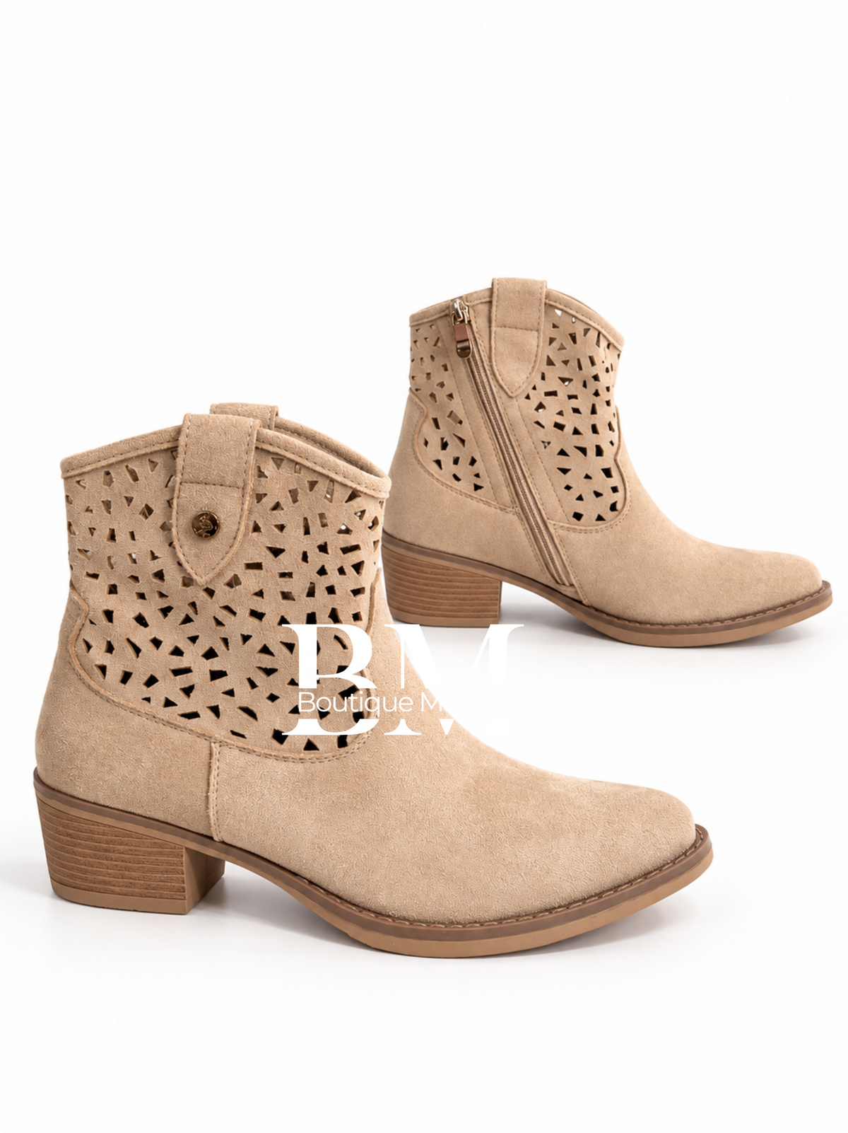 Botín Calado Beige