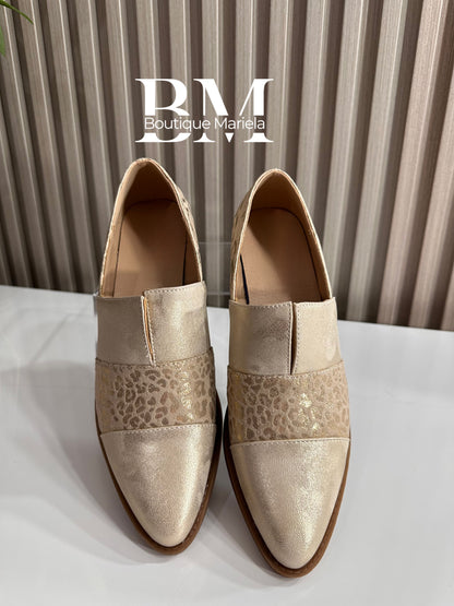 Zapatos Pitón Dorado
