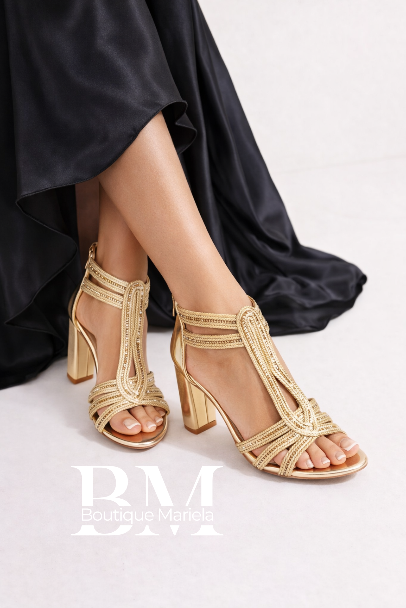 Sandalias Brillos Dorados