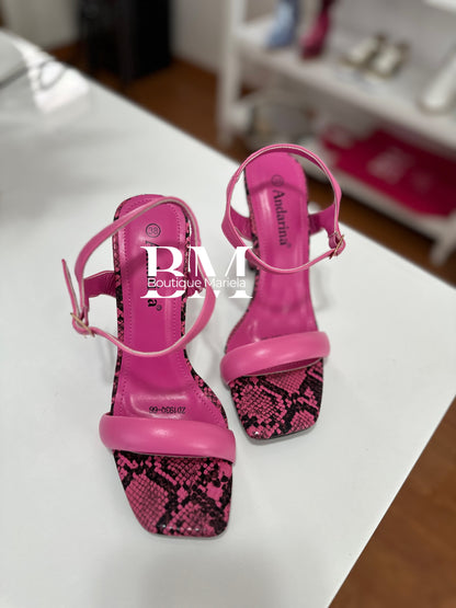 Sandalias Print Fucsia