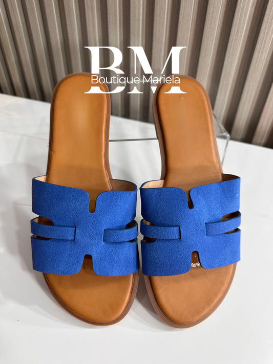 Sandalias Planas Azul