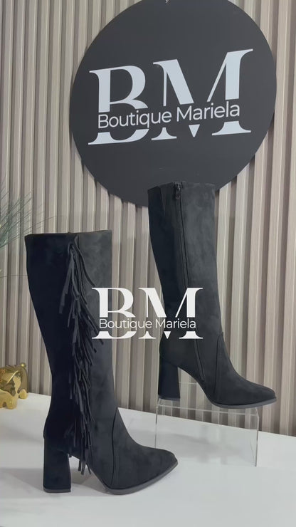 Botas Negras Flecos