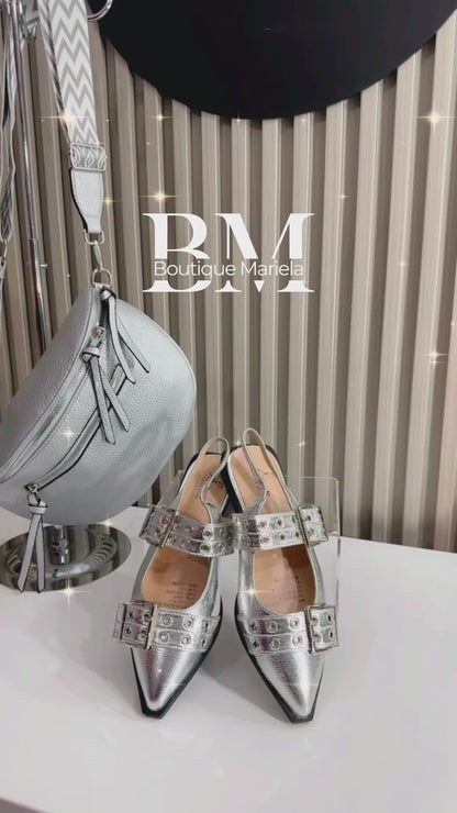 Sandalias Hebilla plata 2506