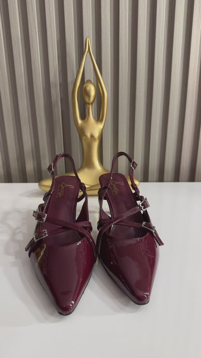 Stilettos Correas Burdeo