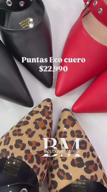 Puntas eco cuero rojo