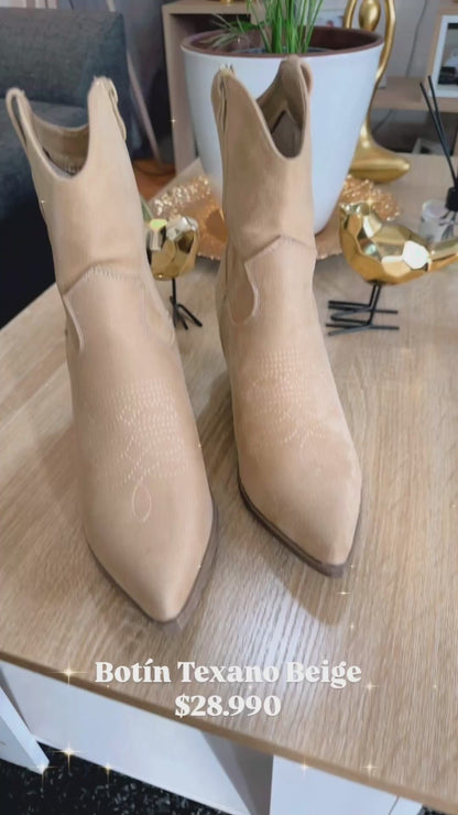 Botín Beige Texano