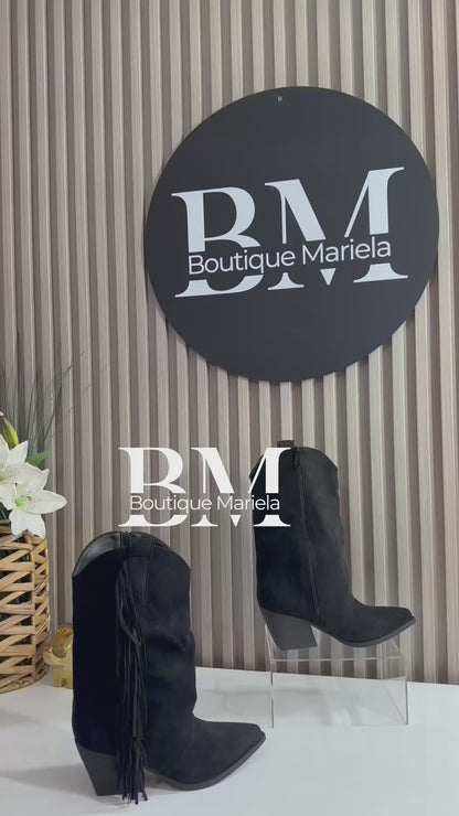 Botas Flecos Negro